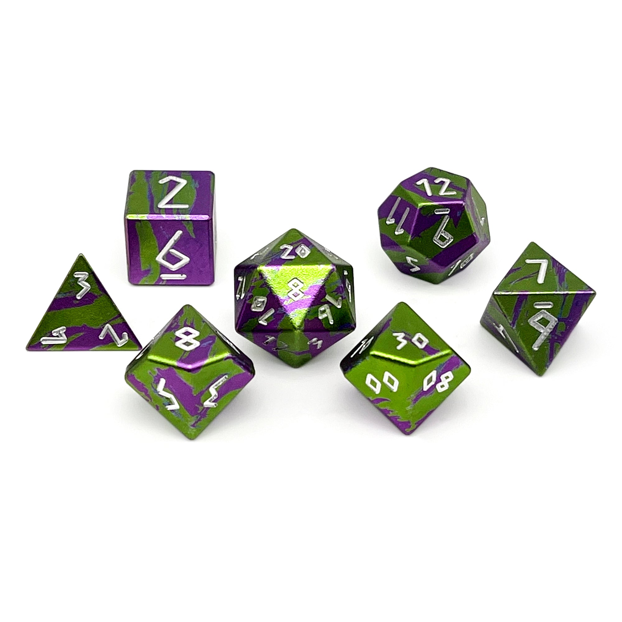 Poison Ivy - 7 Piece RPG Set 6063 Aluminum Layered Dice