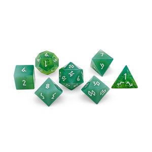 Jade Green - 7 Piece RPG Set K9 Glass Dice