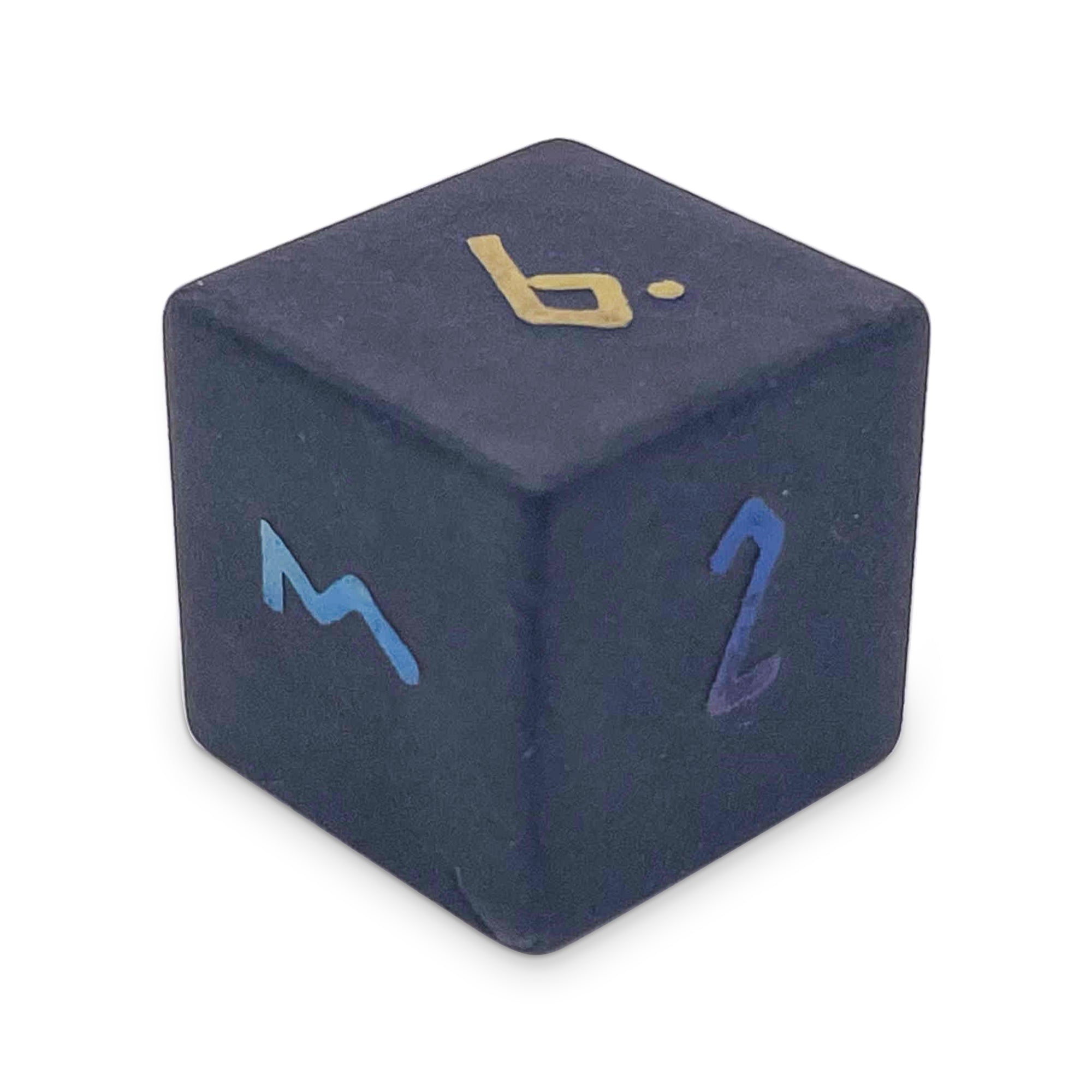 Black Obsidian - Raised Holographic Single D6 Gemstone Dice-Gemstone Dice-NOR 01174-Norse Foundry-dungeon and dragons-dice-dnd-dungeon & dragons