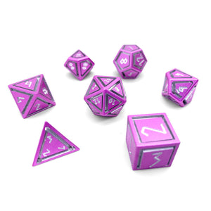 Warlock Pink - Nimbus™ 7 Piece RPG Set 6063 Aluminum Dice