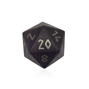 Purple Heart - Boulder with Silver Inlay 45mm Wooden Dice