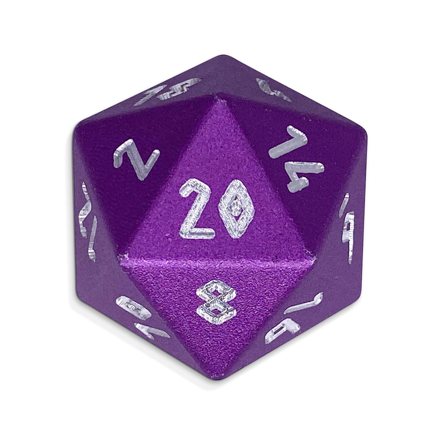 Lich Purple - Single D20 - Aluminum Dice-Aluminum Dice-Norse Foundry-Norse Foundry-aluminum dice-dungeons & dragons-d&d-rpg dice-aluminum d&d-lightweight-perfect for tabletop rpgs