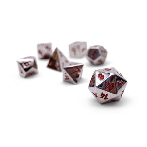 Lycanthrope Silver Pebble™ Dice - 10mm Alloy Mini Polyhedral Dice Set