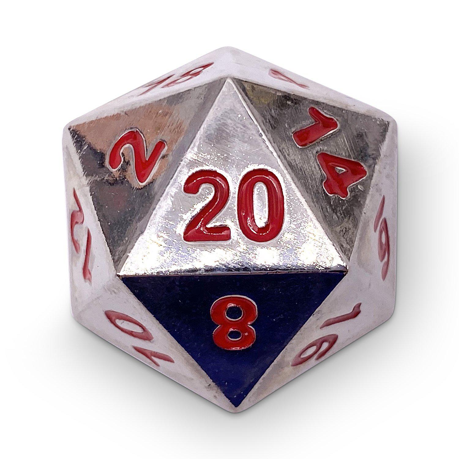 Lycanthrope Silver - Boulder® 45mm D20 Metal Dice