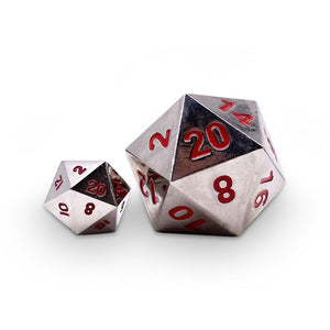 Lycanthrope Silver - Boulder® 45mm D20 Metal Dice