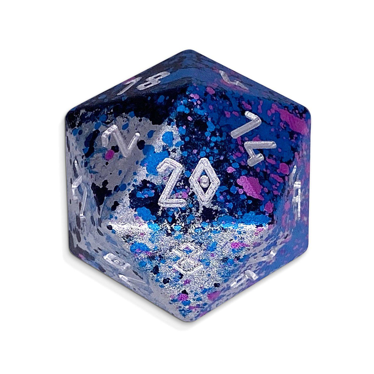 Single Wondrous Dice® D20 in Magic Missile by Norse Foundry® 6063 Aircraft Grade Aluminum