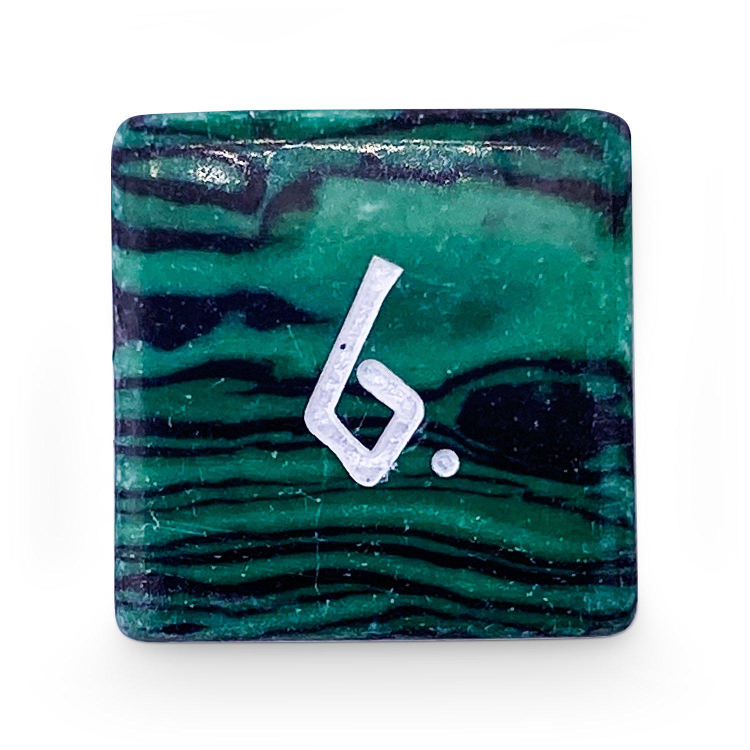 Malachite - Single D6 Gemstone Dice-Gemstone Dice-NOR 01161-Norse Foundry-dungeon and dragons-dice-dnd-dungeon & dragons