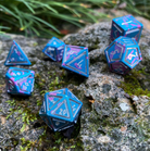 Miami Dice - Nimbus™ 7 Piece RPG Set 6063 Aluminum Wondrous Dice-Aluminum Dice-Norse Foundry-Norse Foundry-aluminum dice-dungeons & dragons-d&d dice set-rpg dice set-aluminum d&d dice set-d&d-lightweight-perfect for tabletop rpgs