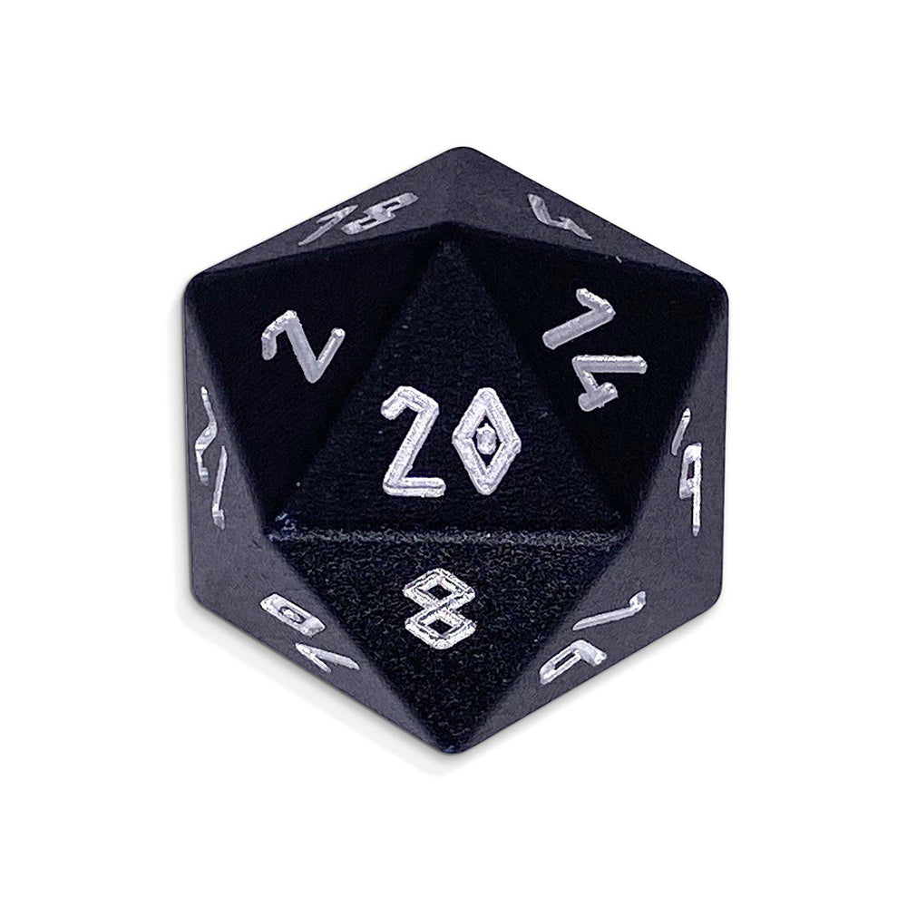 Night Black - Single D20 - Aluminum Dice