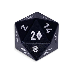 Night Black - Single D20 - Aluminum Dice