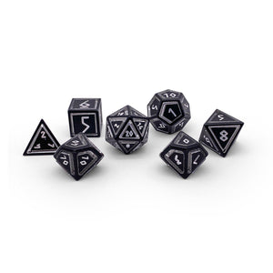 Night Black - Nimbus™ 7 Piece RPG Set 6063 Aluminum Dice