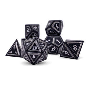 Night Black - Nimbus™ 7 Piece RPG Set 6063 Aluminum Dice