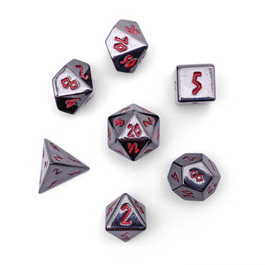Nightmare Black Pebble™ Dice - 10mm Alloy Mini Polyhedral Dice Set
