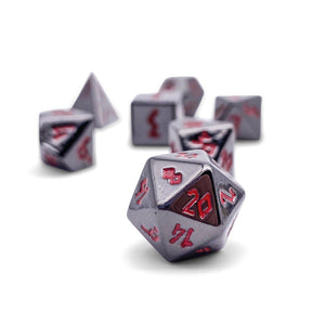 Nightmare Black Pebble™ Dice - 10mm Alloy Mini Polyhedral Dice Set