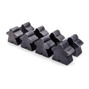 8 Pack of Antique Silver Metal Meeples by Norse Foundry
