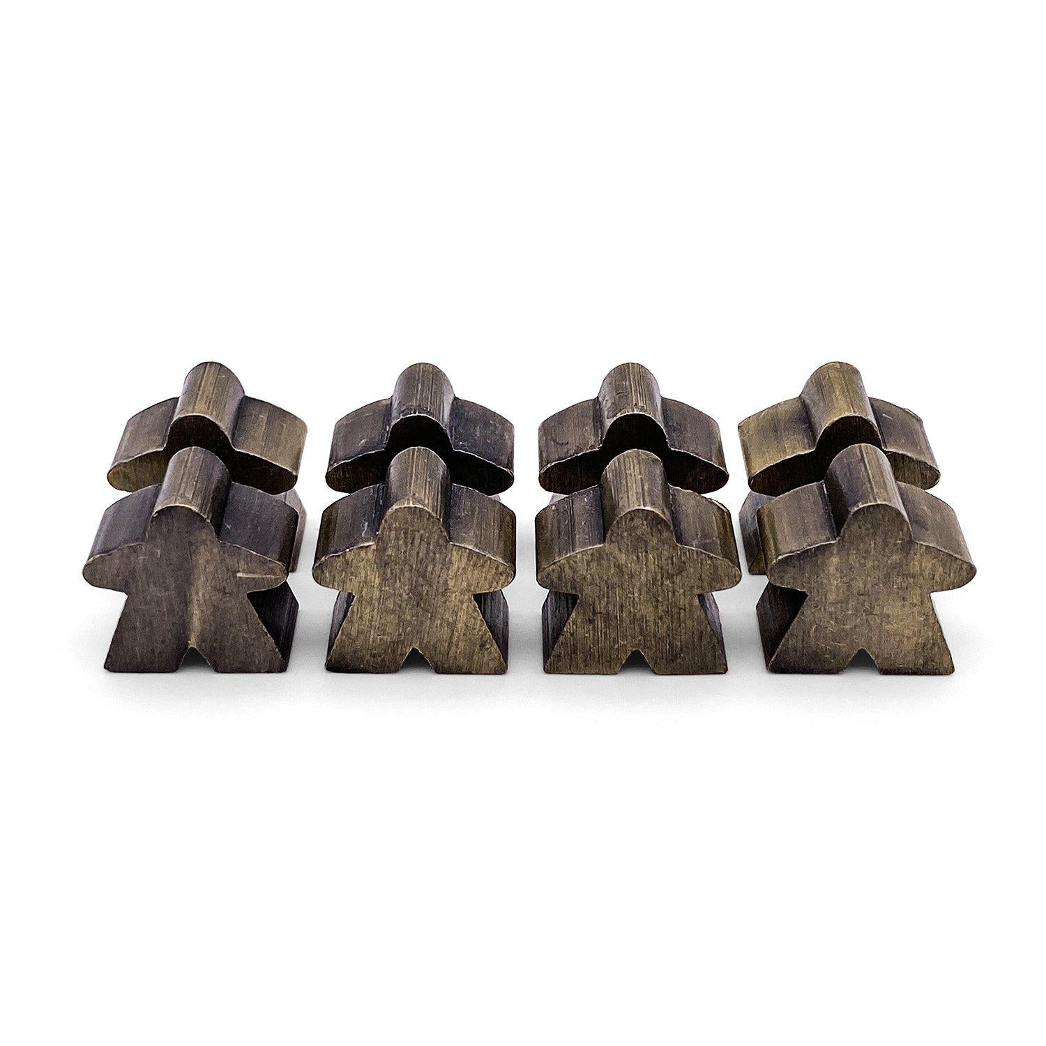 8 Pack of Antique Bronze Metal Meeples by Norse Foundry