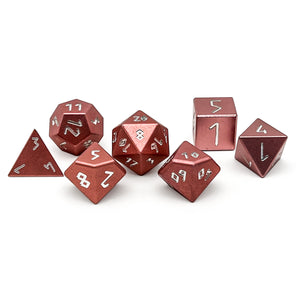 Warlock Pink - Norse Font 7 Piece RPG Set 6063 Aluminum Dice