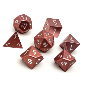 Warlock Pink - Norse Font 7 Piece RPG Set 6063 Aluminum Dice