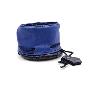 Black / Blue Cobra Scale Leather Dice Bag / Dice Cup Transformer