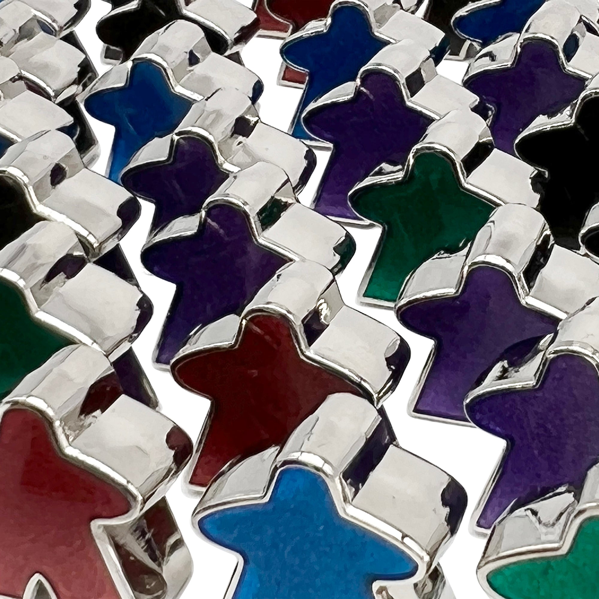 10 Pack of Enamel Meeples (Random Colors)