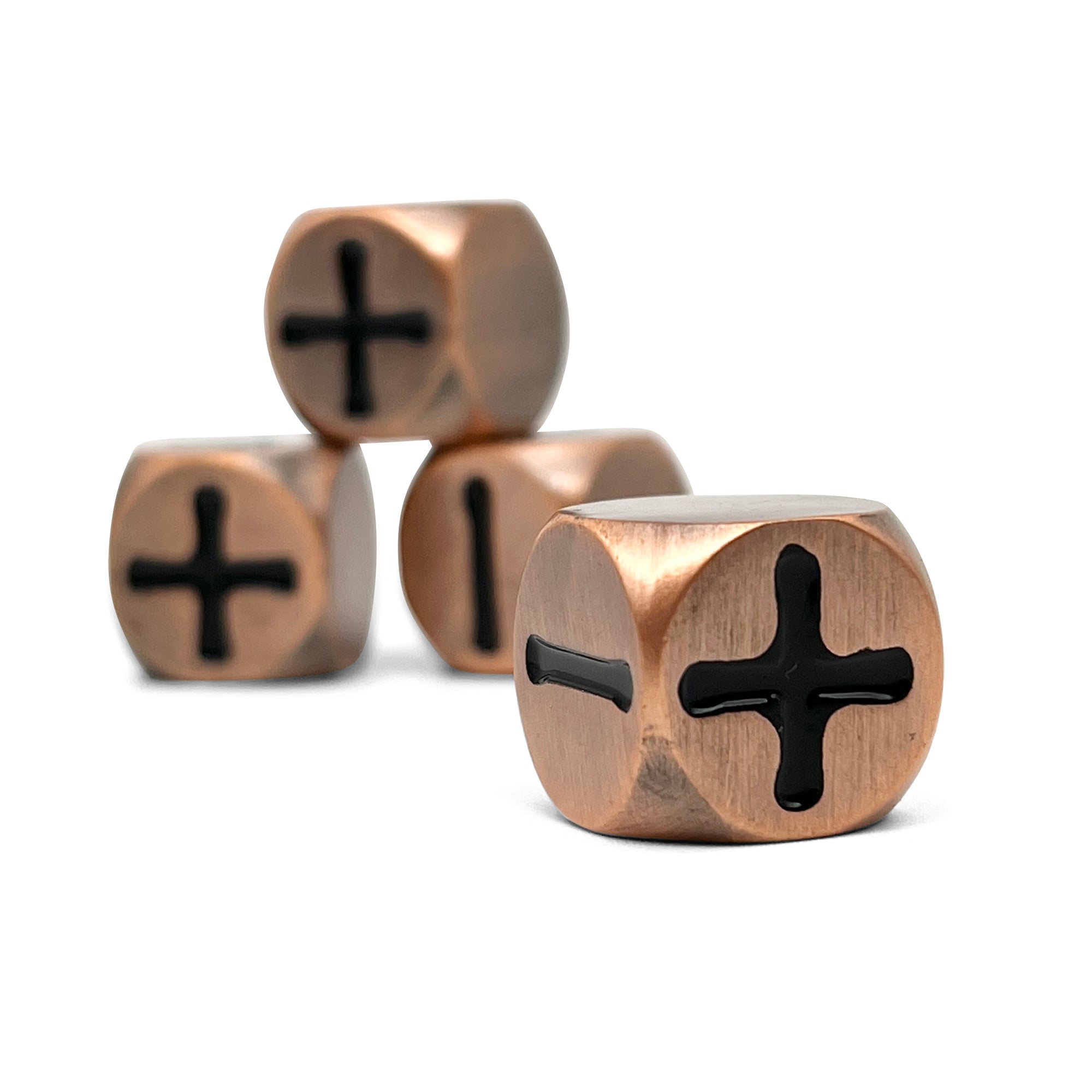 Fate Dice – Gnomish Copper Pack of 4 Metal Dice