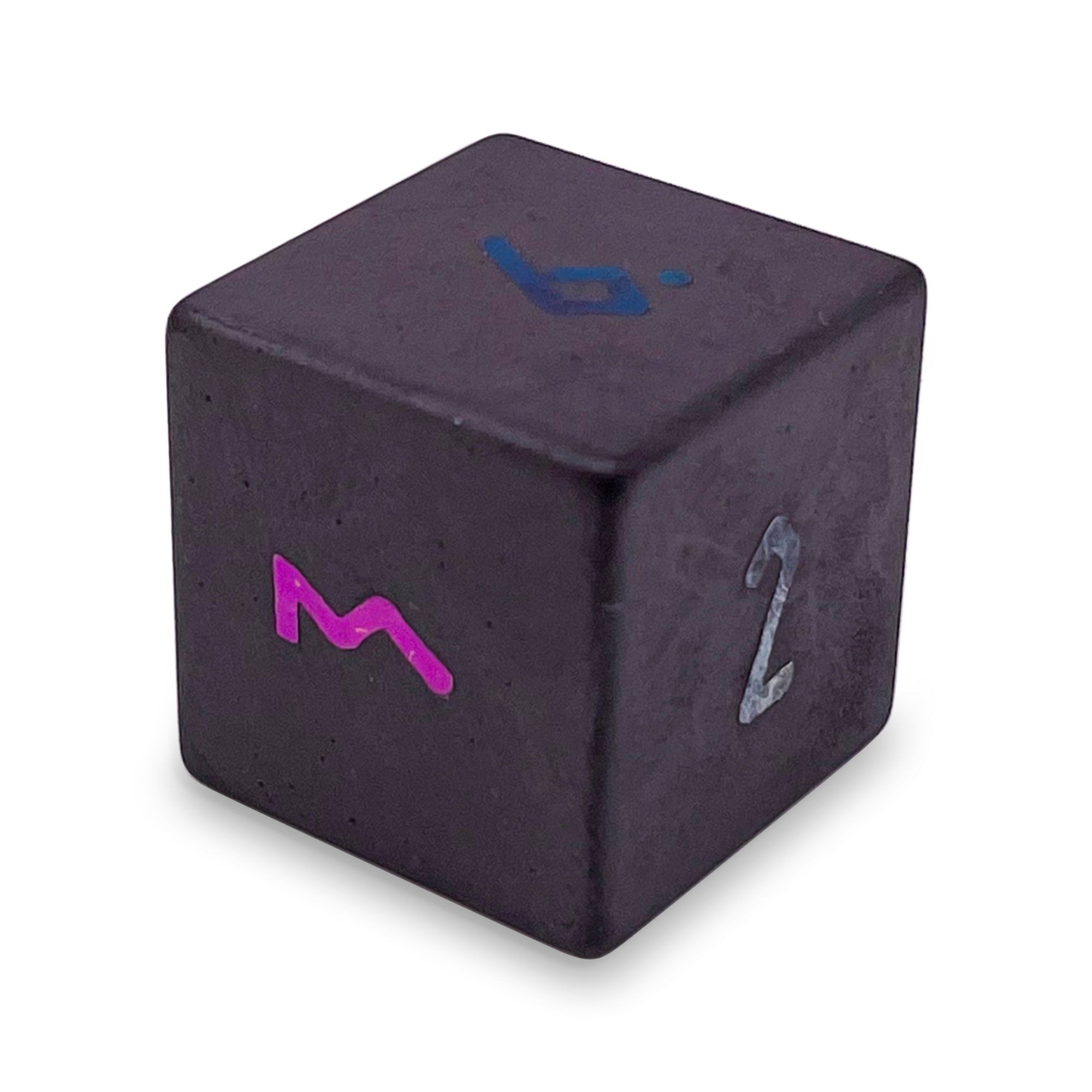 Hematite - Raised Holographic Single D6 Gemstone Dice-Gemstone Dice-NOR 01172-Norse Foundry-dungeon and dragons-dice-dnd-dungeon & dragons