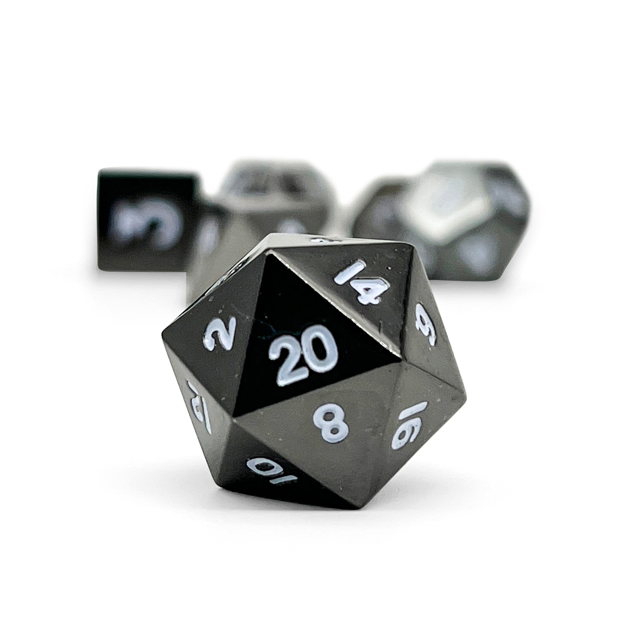 Drow Black - 7 Piece Metal Dice Set