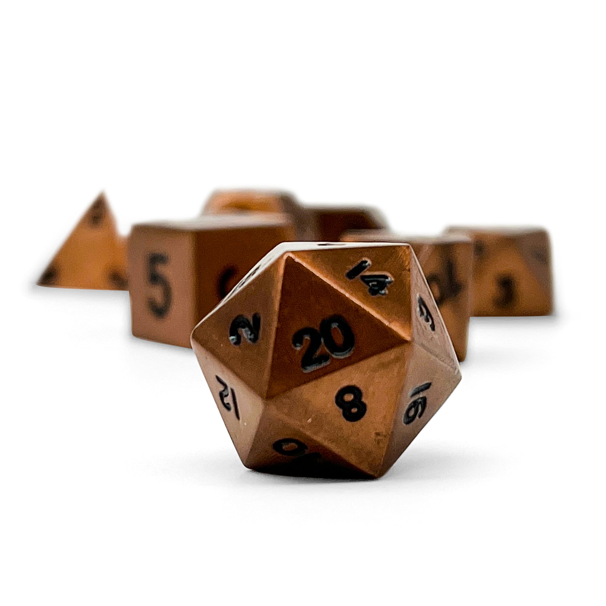 Gnomish Copper - 7 Piece Metal Dice Set