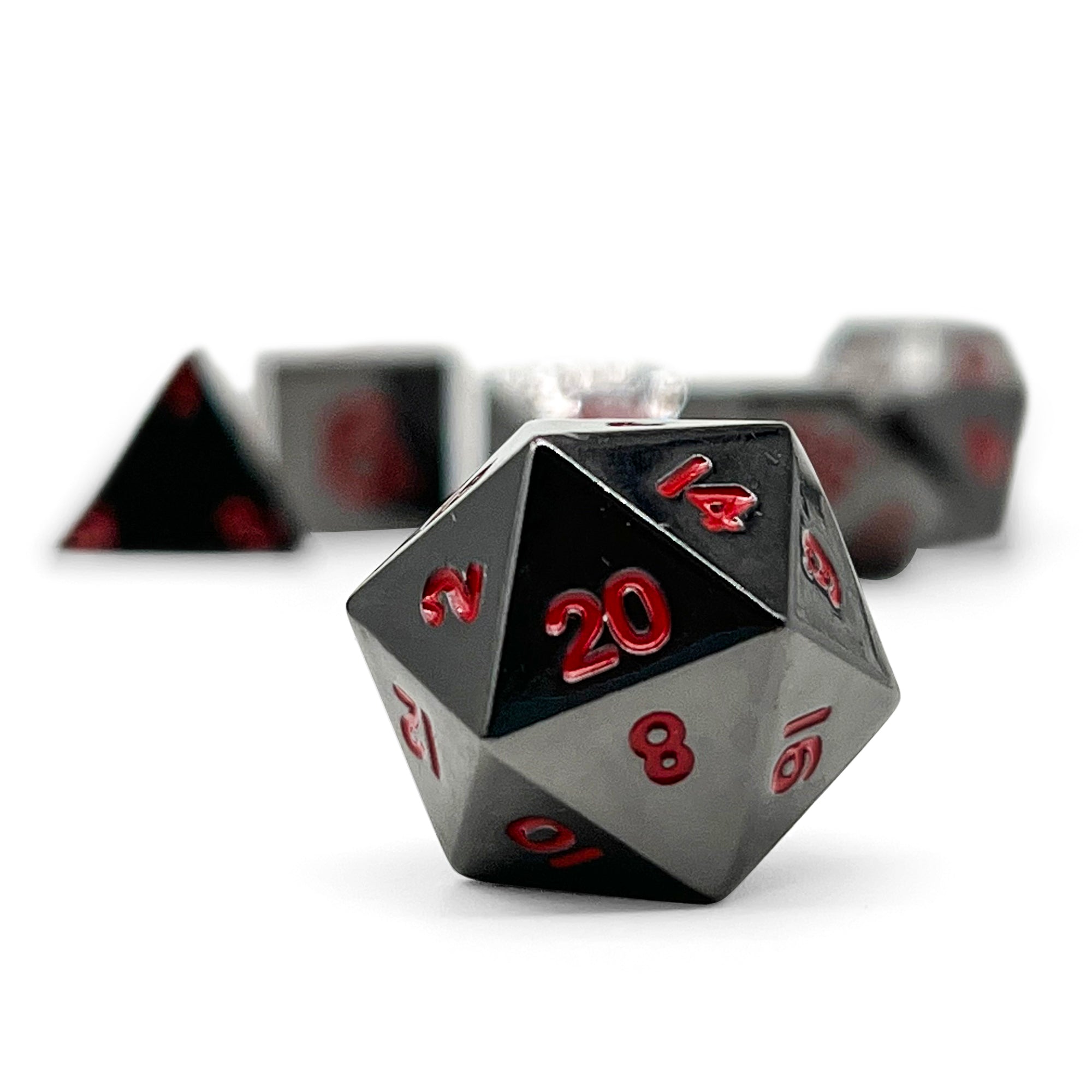 Nightmare Black - 7 Piece Metal Dice Set