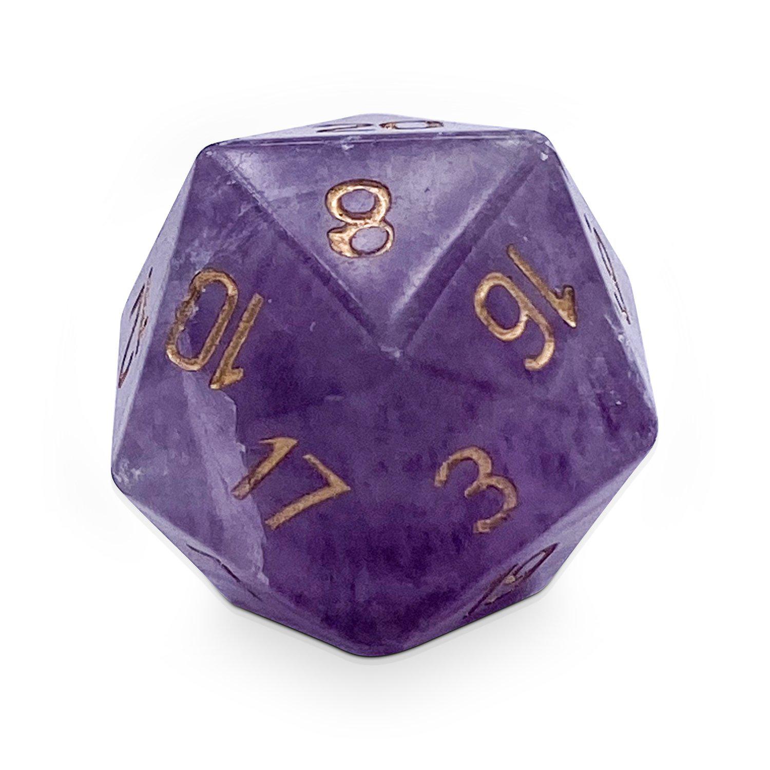 Amethyst - Single D20 Gemstone Dice