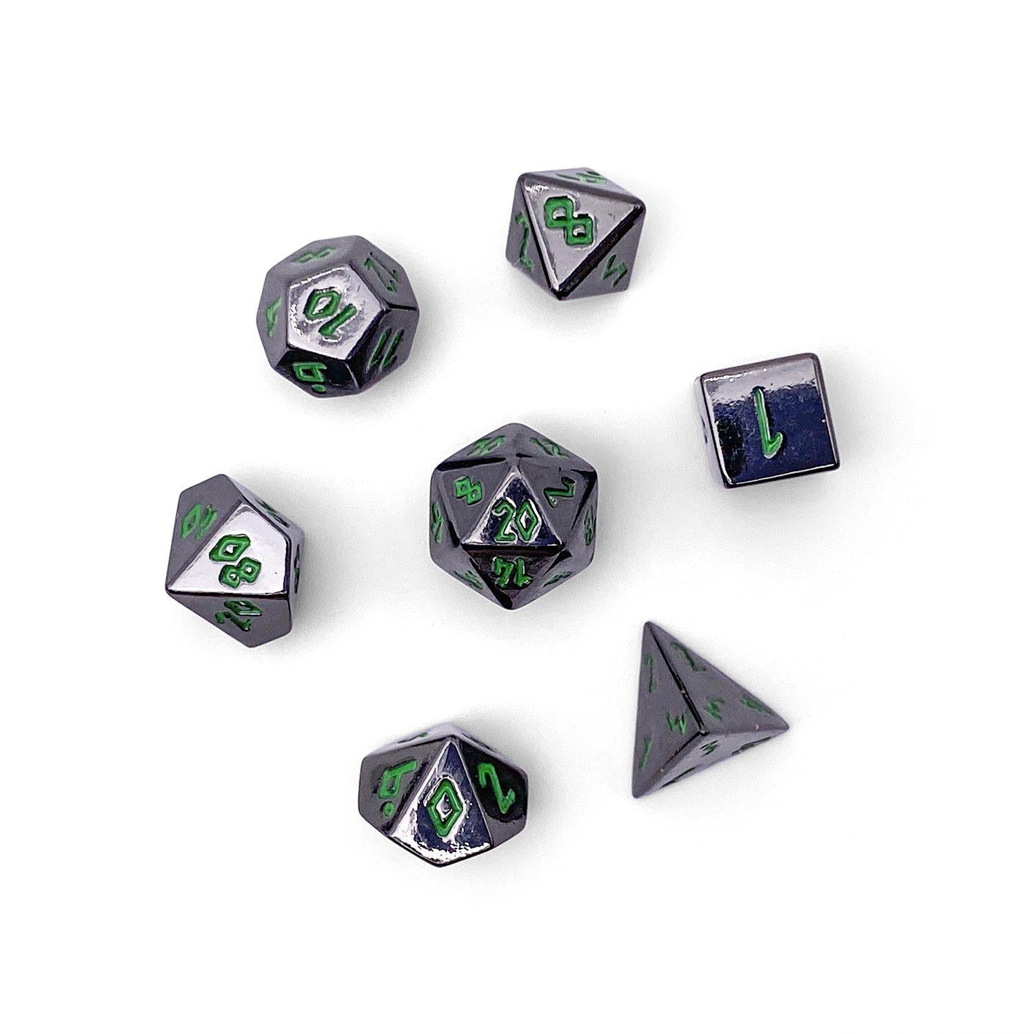Poisoned Daggers Pebble™ Dice - 10mm Alloy Mini Polyhedral Dice Set