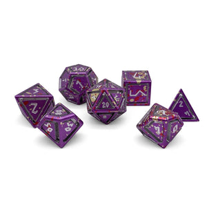 Wondrous Nimbus™ Precision CNC Aluminum Dice Set - Purple Wyrm