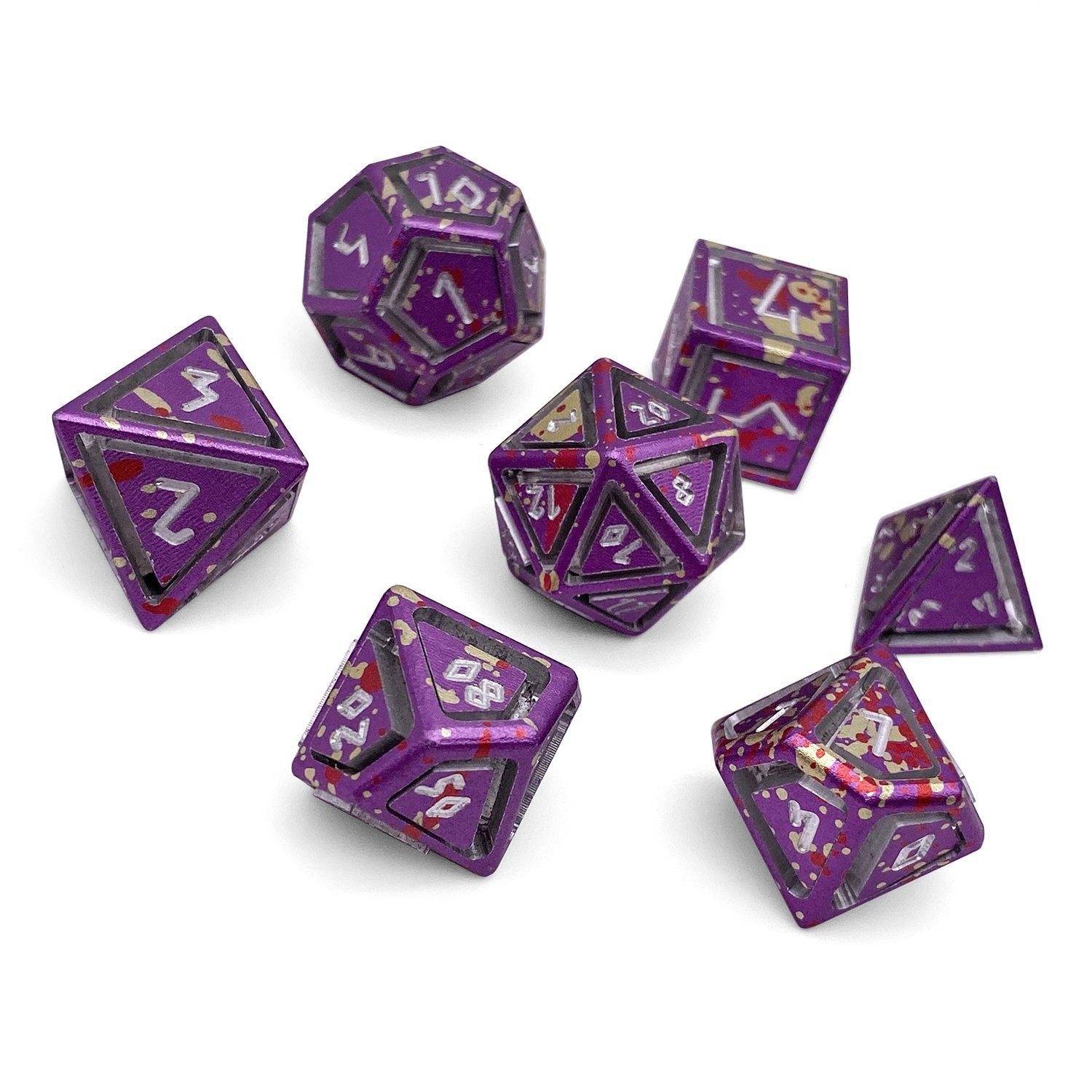 Wondrous Nimbus™ Precision CNC Aluminum Dice Set - Purple Wyrm
