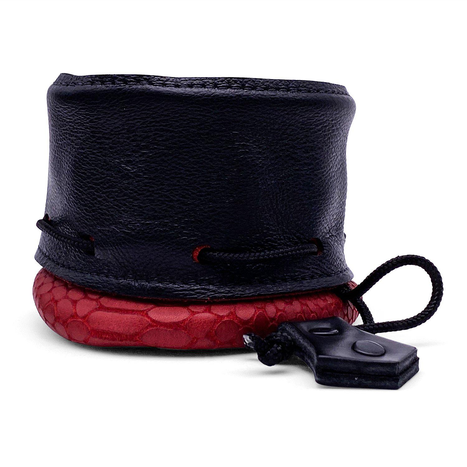 Red/Black Cobra Scale Leather Dice Bag / Dice Cup Transformer