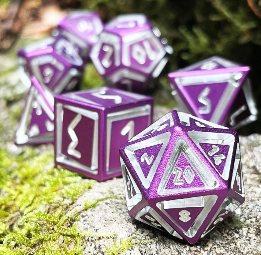 Lich Purple - Nimbus™ 7 Piece RPG Set 6063 Aluminum Dice