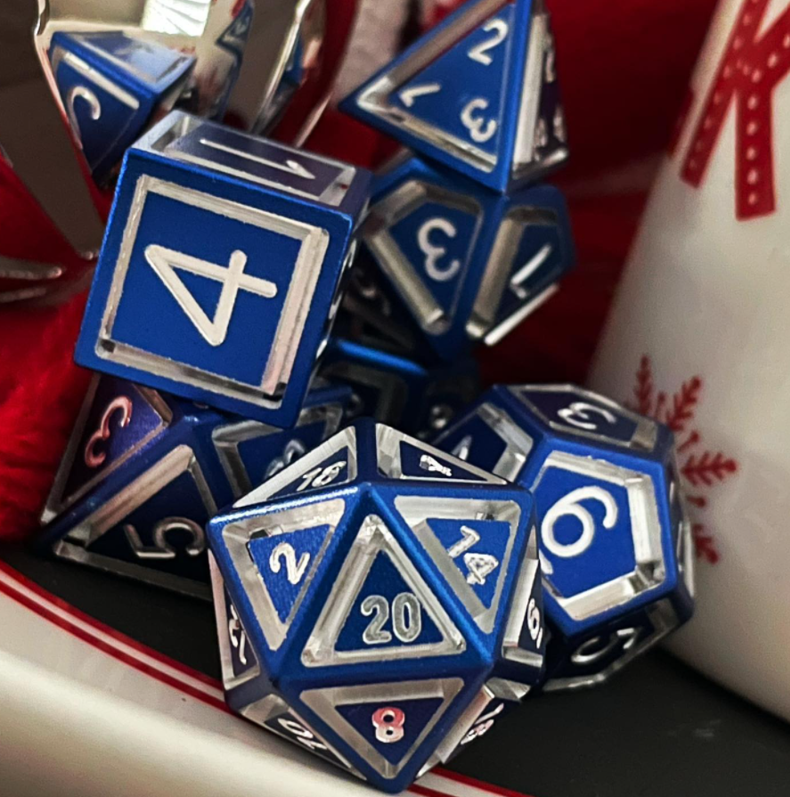 Noble Blue - Nimbus™ 7 Piece RPG Set 6063 Aluminum Dice