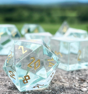 Zircon Sea Glass - 7 Piece RPG Set Zircon Glass Dice