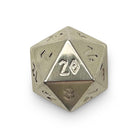 Silver - Single D20 True Metal Dice-Norse Foundry-Norse Foundry-dungeons & dragons-d&d dice-rpg d20-metal d20-d&d-d20-luxury dice-perfect for tabletop rpgs