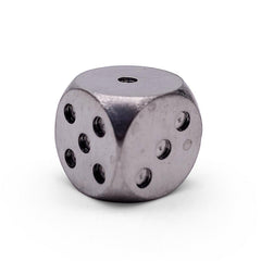 Titanium - 12mm D6 Pips True Metal Dice