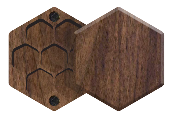 Walnut Elderwood Mini Hex Chest