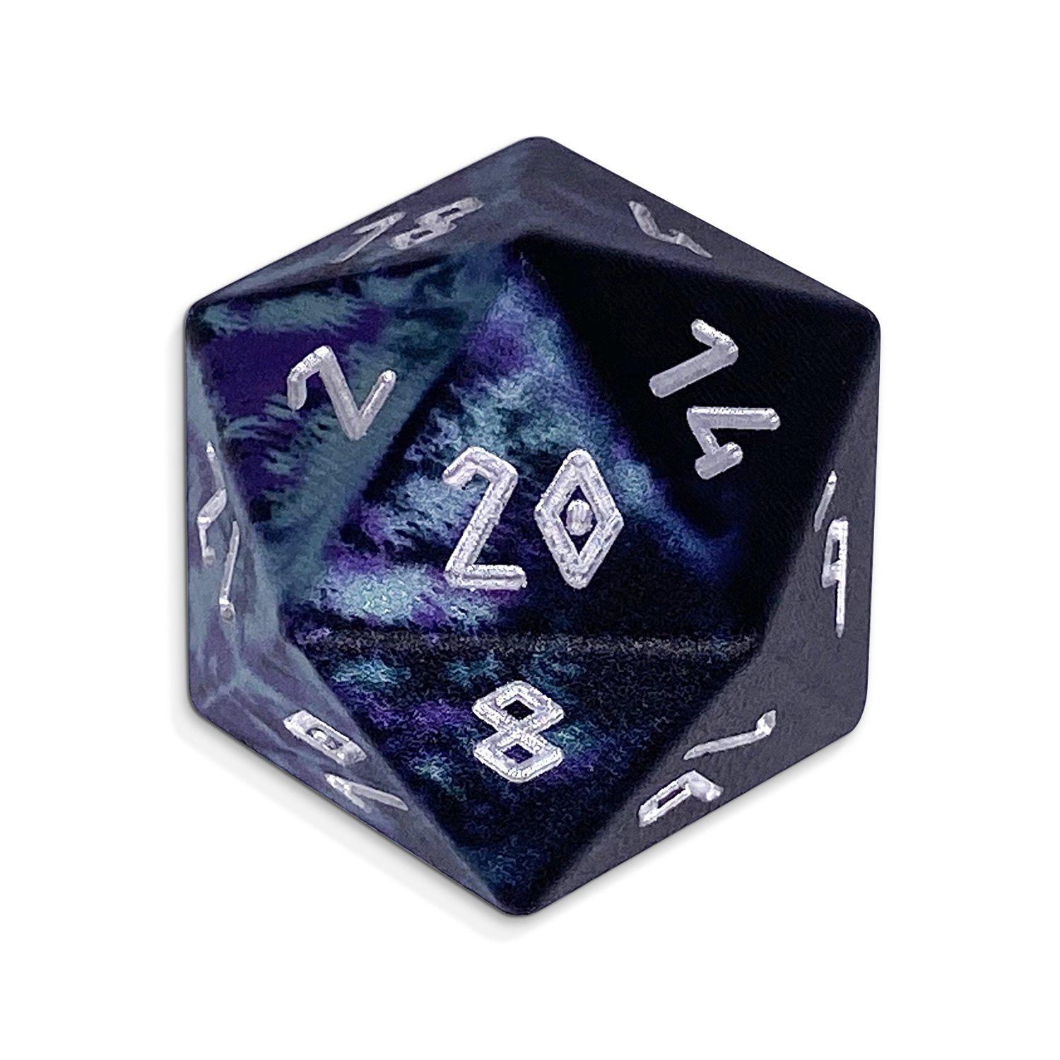 Single Wondrous Dice® D20 in Witches Cauldron by Norse Foundry® 6063 Aircraft Grade Aluminum