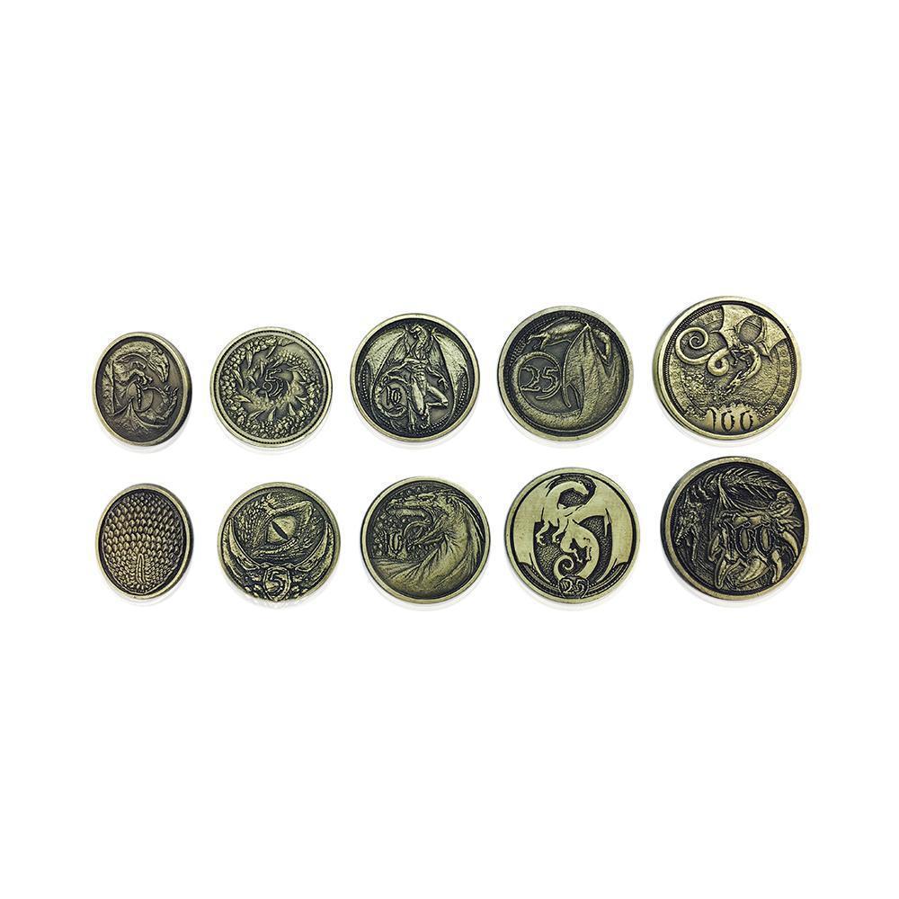 Adventure Coins - Dragon Metal Coins Set of 10-Coins-Norse Foundry-DND Dice-Polyhedral Dice-D20-Metal Dice-Precision Dice-Luxury Dice-Dungeons and Dragons-D&amp;D-