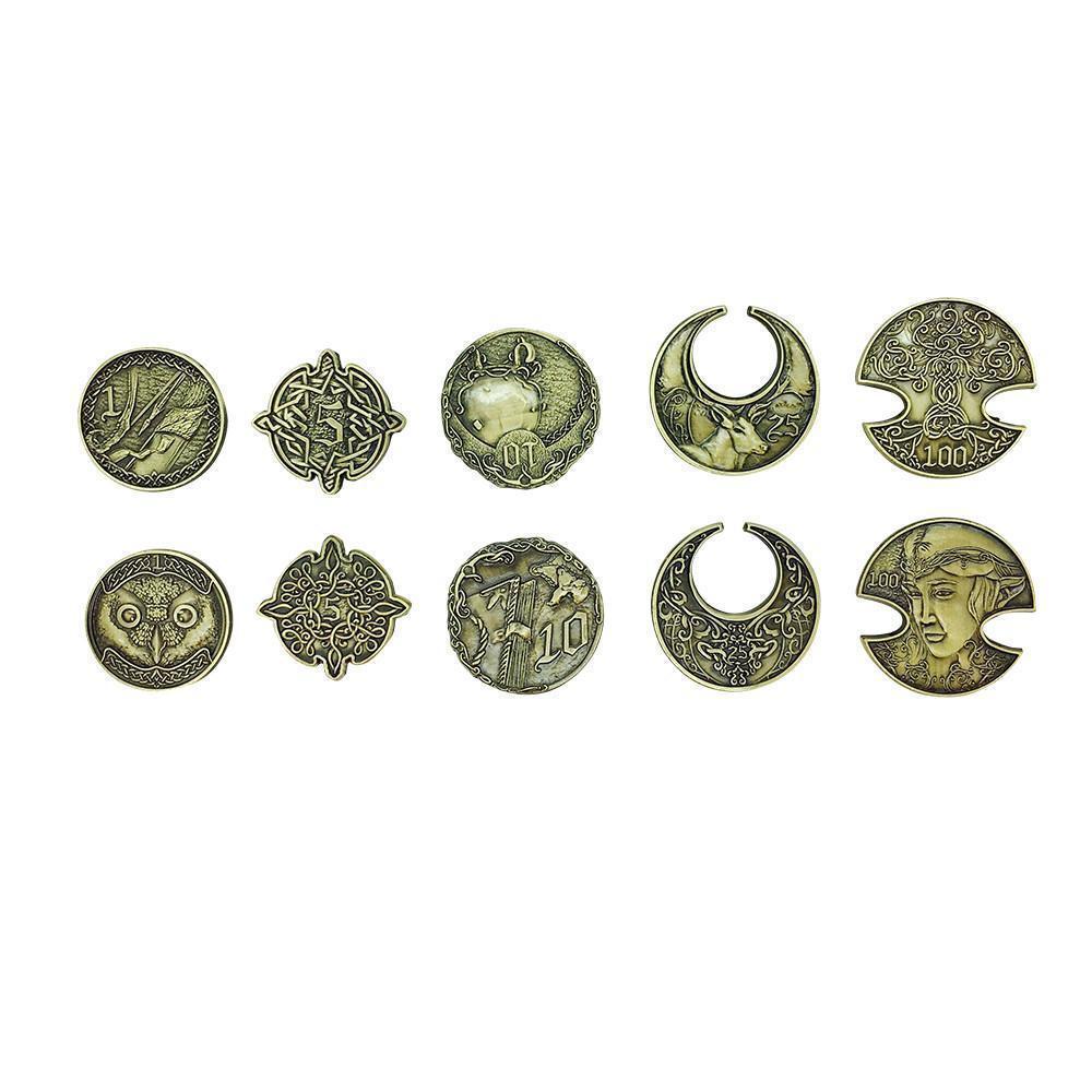Adventure Coins – Elven Metal Coins Elf Set of 10-Coins-Norse Foundry-DND Dice-Polyhedral Dice-D20-Metal Dice-Precision Dice-Luxury Dice-Dungeons and Dragons-D&D-