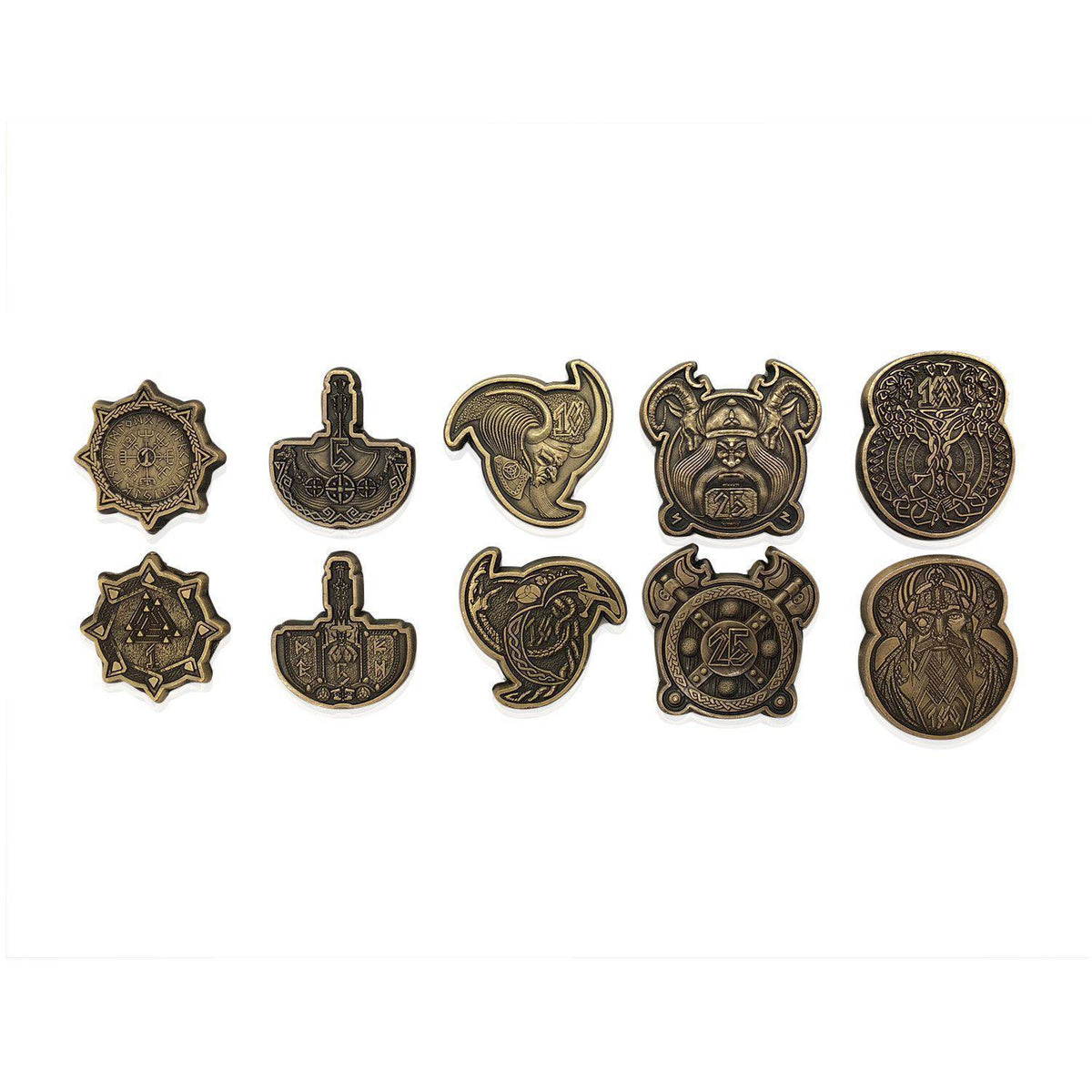 Adventure Coins - Norse Metal Coins Set of 10-Coins-Norse Foundry-DND Dice-Polyhedral Dice-D20-Metal Dice-Precision Dice-Luxury Dice-Dungeons and Dragons-D&amp;D-