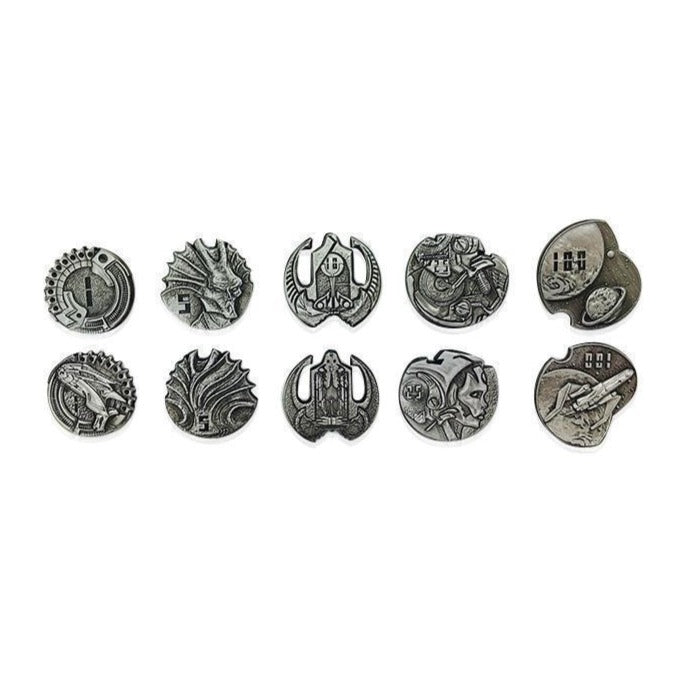 Adventure Coins – Sci-Fi Star Metal Coins Set of 10-Coins-Norse Foundry-DND Dice-Polyhedral Dice-D20-Metal Dice-Precision Dice-Luxury Dice-Dungeons and Dragons-D&amp;D-
