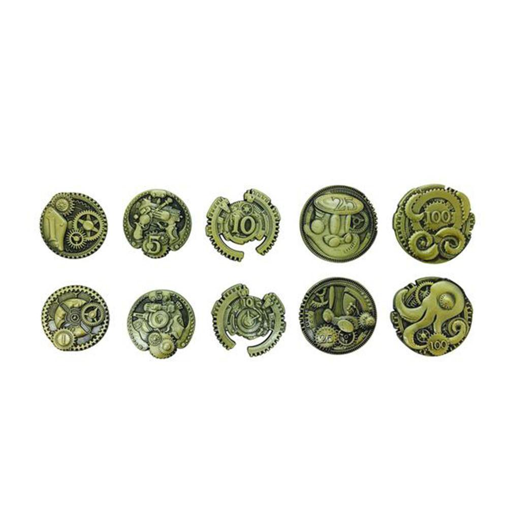 Adventure Coins – Steampunk Metal Coins Set of 10-Coins-Norse Foundry-DND Dice-Polyhedral Dice-D20-Metal Dice-Precision Dice-Luxury Dice-Dungeons and Dragons-D&amp;D-