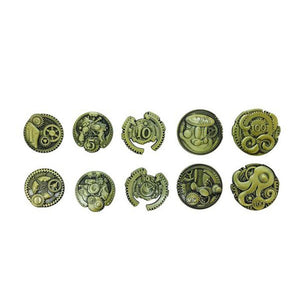Adventure Coins – Steampunk Metal Coins Set of 10-Coins-Norse Foundry-DND Dice-Polyhedral Dice-D20-Metal Dice-Precision Dice-Luxury Dice-Dungeons and Dragons-D&D-