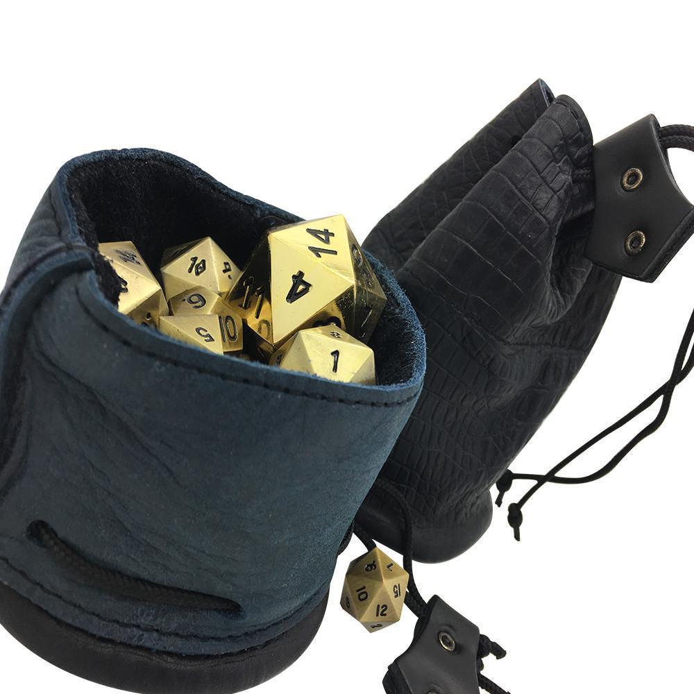 Black and Navy Cobra Scale Leather Dice Bag / Dice Cup Transformer-Leather Dice Bag-Norse Foundry-DND Dice-Polyhedral Dice-D20-Metal Dice-Precision Dice-Luxury Dice-Dungeons and Dragons-D&D-
