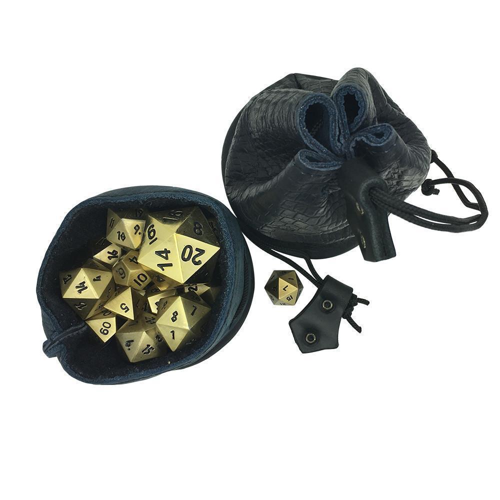 Black and Navy Cobra Scale Leather Dice Bag / Dice Cup Transformer-Leather Dice Bag-Norse Foundry-DND Dice-Polyhedral Dice-D20-Metal Dice-Precision Dice-Luxury Dice-Dungeons and Dragons-D&D-