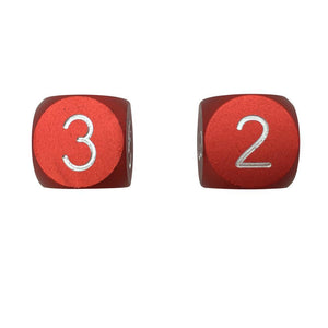 Devils Red - Pair of Precision CNC Aluminum Dice D6's with Round Corners-Dice-Norse Foundry-DND Dice-Polyhedral Dice-D20-Metal Dice-Precision Dice-Luxury Dice-Dungeons and Dragons-D&D-